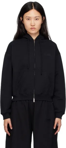 Черный худи с вышивкой VETEMENTS