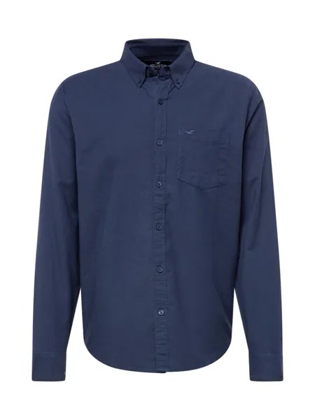 Рубашка на пуговицах стандартного кроя Hollister OXFORDS CHAIN, темно-синий