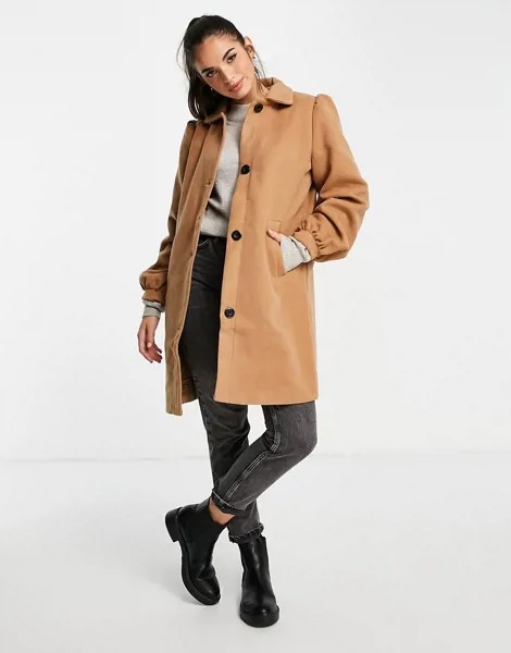Приталенное пальто Wednesday's Girl-Светло-бежевый цвет