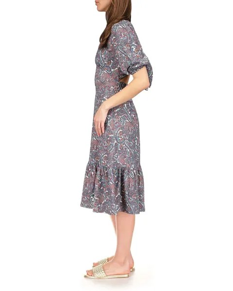Платье Michael Kors Print Tie Back Midi Dress, цвет Sangria