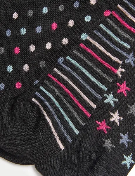 5 пар носков Sumptuically Soft до щиколотки Marks & Spencer, черный микс