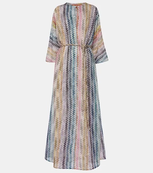 Длинное платье из ламе с пайетками Missoni, цвет multispace-dyedwsilverbase