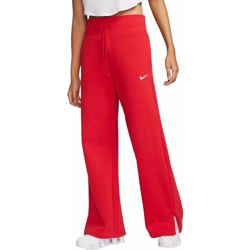 Брюки спортивные NIKE W NSW PHNX FLC HR PANT WIDE, размер M, красный