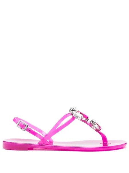 Casadei сандалии Jelly с кристаллами, розовый