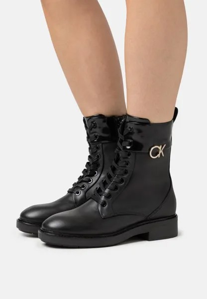 Ботильоны на шнуровке COMBAT BOOT Calvin Klein, черный