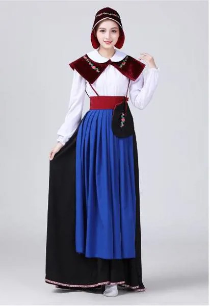 Шведский народный костюм, сценические костюмы, скандинавские Женские винтажные платья средневекового цвета