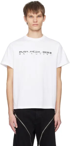 Белая футболка с аппликацией Mugler