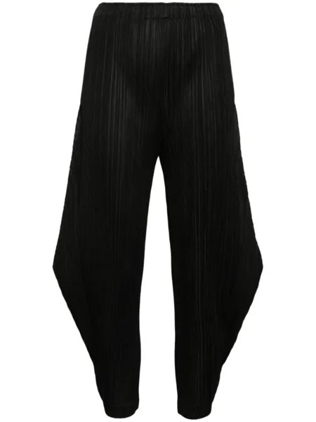 Pleats Please Issey Miyake tapered pleated trousers, черный