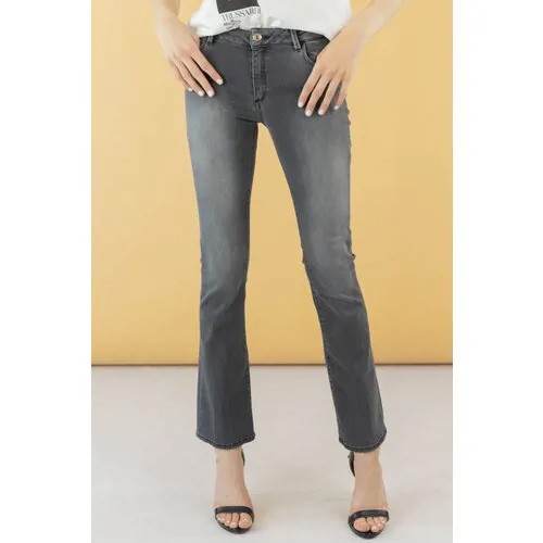 Джинсы клеш  Trussardi Jeans, трапеция, стрейч, размер 26, серый
