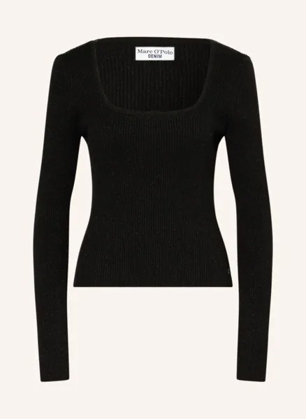 Свитер из блестящей пряжи Marc O'Polo Denim, черный