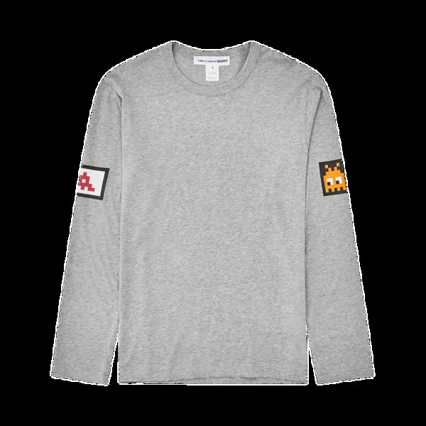 Футболка Comme Des Garçons SHIRT Comme des Garçons SHIRT x Invader Graphic Long-Sleeve 'Grey', серый