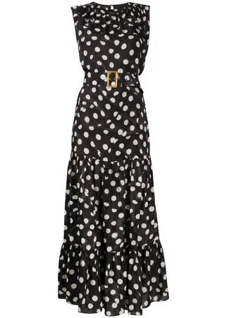 Boutique Moschino ярусное платье макси в горох