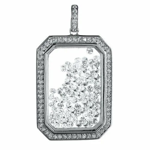 Подвеска ELEMENT47, серебро, 925 проба, фианит, стекло
