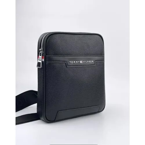 Сумка кросс-боди Tommy, фактура зернистая, черный