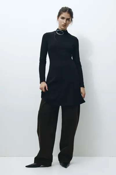 Платье из джерси с водолазкой H&M, черный