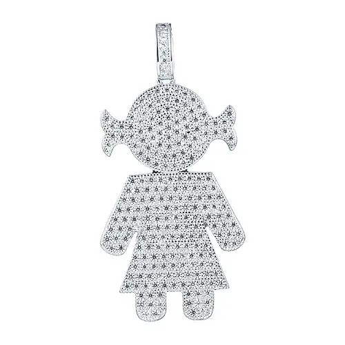 Подвеска с фианитами из серебра P6813-001-WG JV