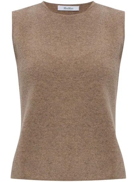 Max Mara безрукавный трикотажный топ, коричневый