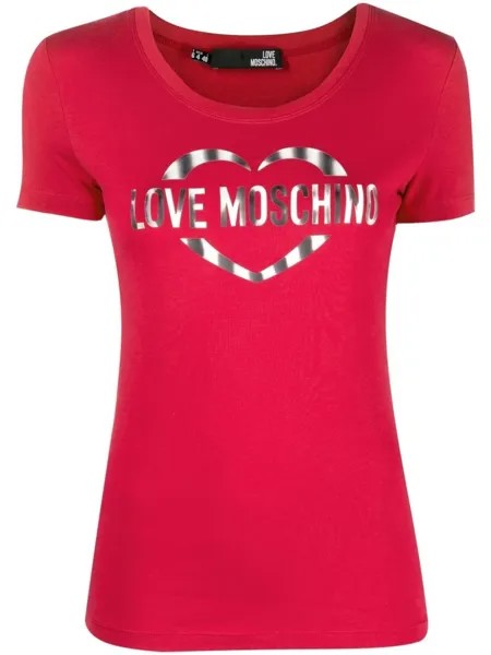 Love Moschino футболка с логотипом, красный