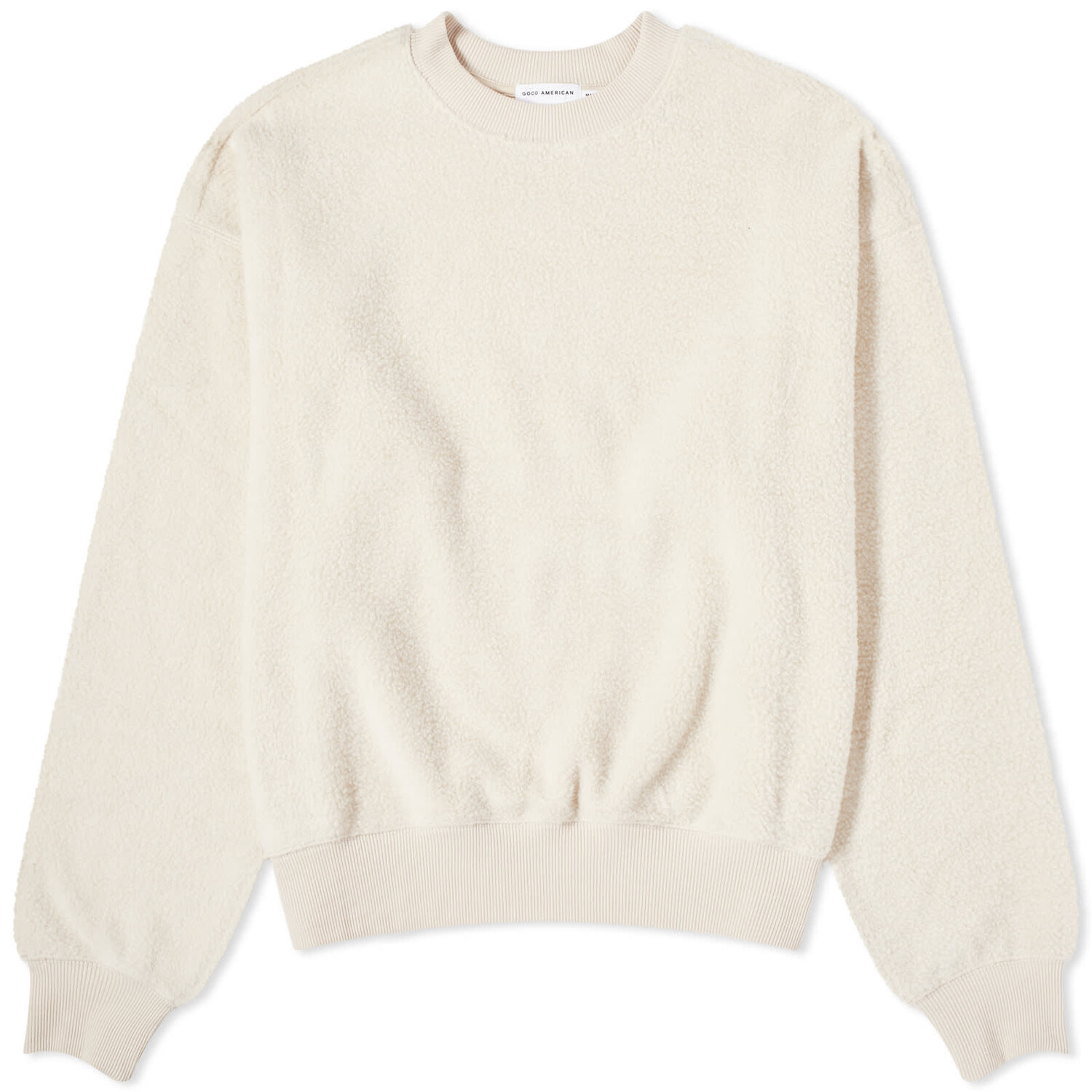 Толстовка Good American Sherpa Fleece Crew Neck, цвет Tusk