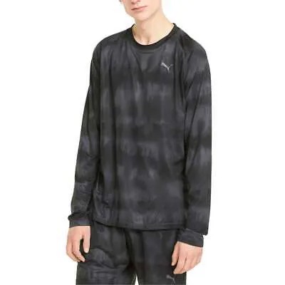 Puma Studio Training Crew Neck Long Sleeve Athletic T-Shirt Mens Black Casual To