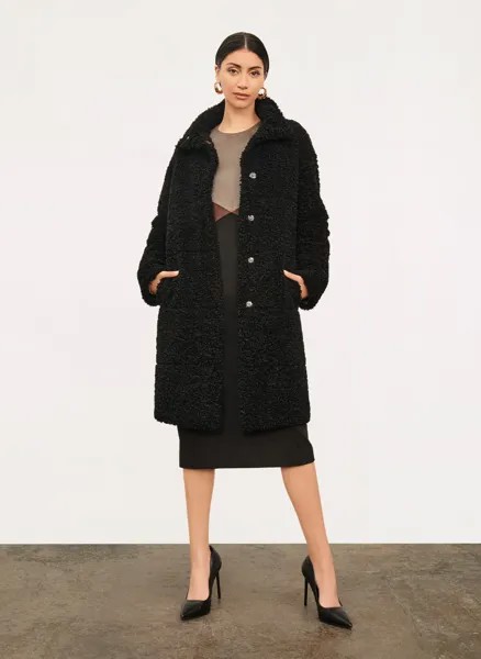 Пуховик двусторонний из искусственной овчины Donna Karan