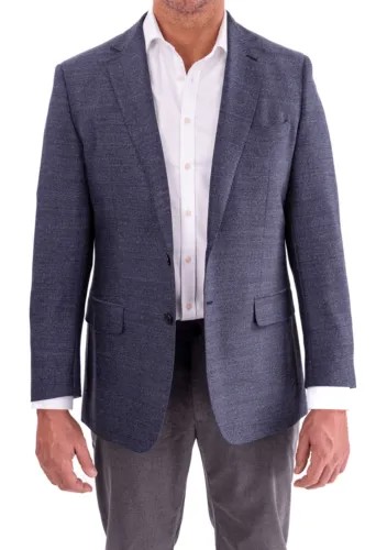 Blujacket Мужской синий текстурированный классический шерстяной пиджак Reda Sportcoat