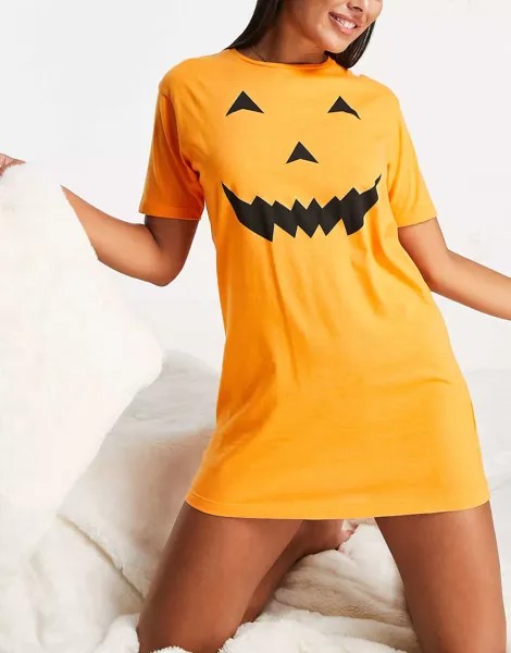 Оранжевое ночное платье с тыквой на Хэллоуин Brave Soul