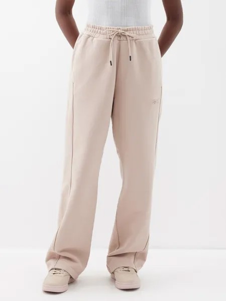 Широкие брюки с вышитым логотипом Reebok, бежевый