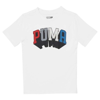Белая футболка для мальчиков Puma Athletics Club с круглым вырезом и короткими рукавами