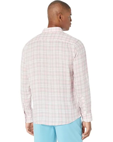 Рубашка Faherty Linen Laguna Shirt, цвет Rose Rock Plaid