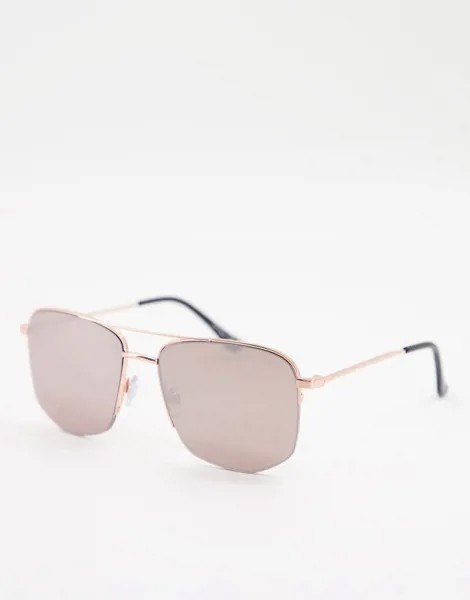 Солнцезащитные очки-авиаторы унисекс в золотистой оправе Jeepers Peepers-Золотистый