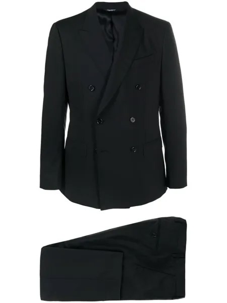 Dolce & Gabbana костюм с двубортным пиджаком, черный