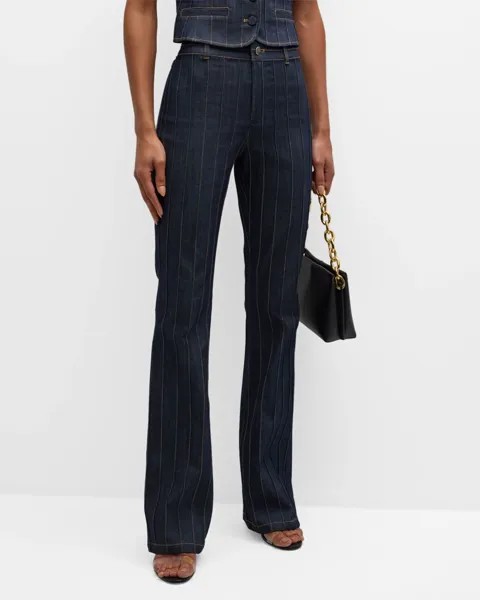 Джинсовые брюки в тонкую полоску Alina Bootcut Cinq a Sept, цвет Indigo