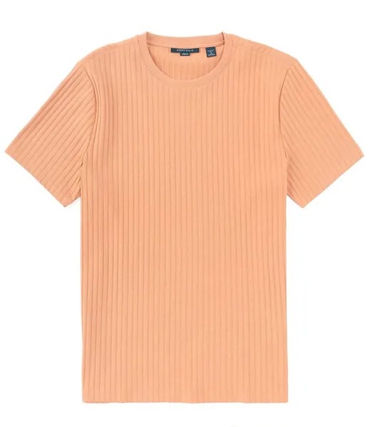 Футболка Perry Ellis с короткими рукавами и вертикальными рубчиками, оранжевый