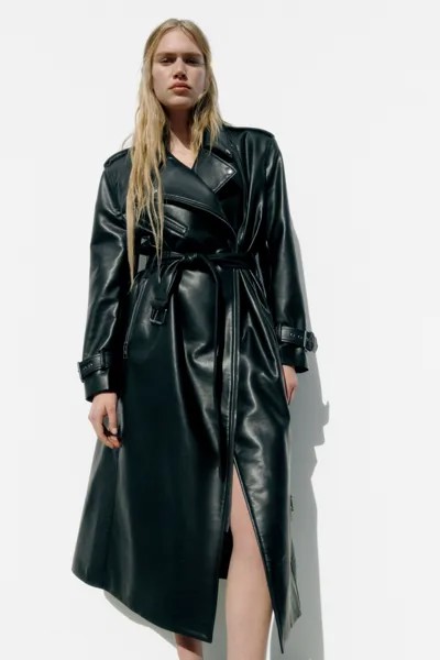 Тренч женский ZARA 03427734 черный M (доставка из-за рубежа)