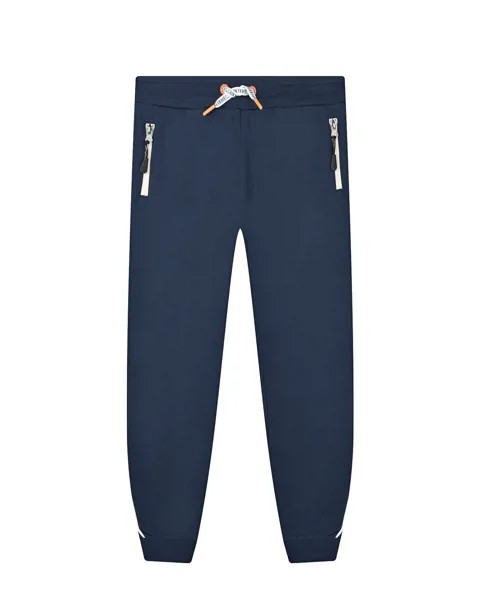 Синие спортивные брюки с поясом на кулиске Bikkembergs детские