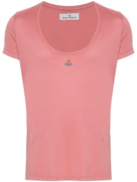 Vivienne Westwood футболка с вышивкой Orb, розовый