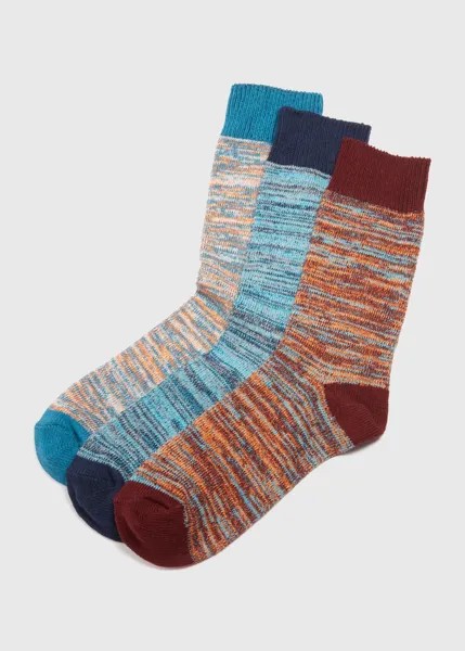 Набор из 3 разноцветных носков-ботинок Space Dye, мультиколор