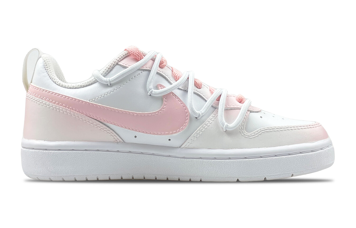 Кроссовки Nike Court Borough Skateboarding Shoes Women's Low-top White/Pink, розовый