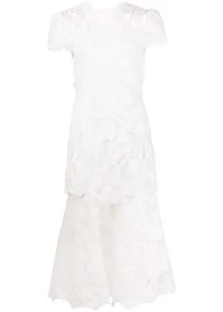 Jonathan Simkhai платье миди с вышивкой ришелье