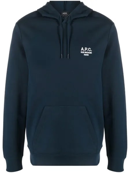 A.P.C. худи Marvin с логотипом, синий