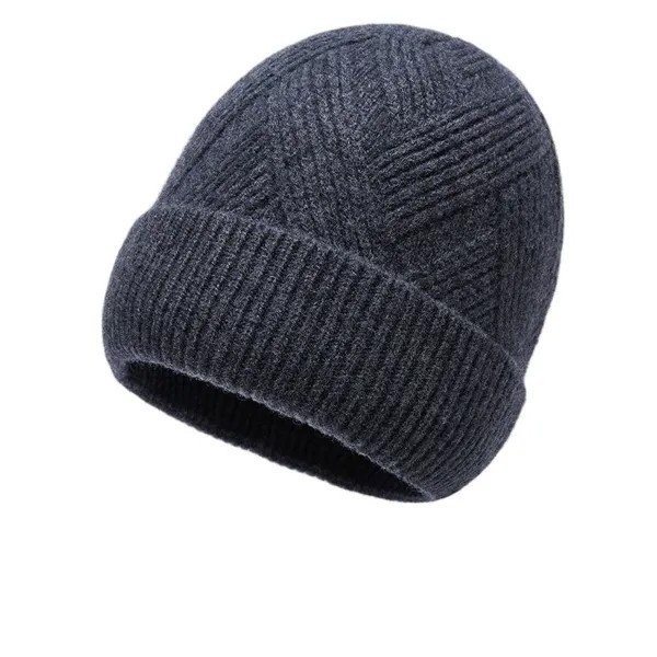 Вязаная шапка, Мужская зимняя шапка, однотонная шапка с черепом Lazybones, спортивная шапка, теплая плотная Зимняя шерстяная шапка