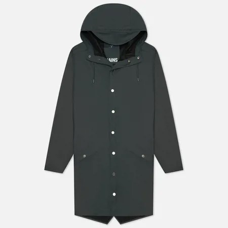 Мужская куртка дождевик RAINS Classic Long Hooded, цвет серый, размер S
