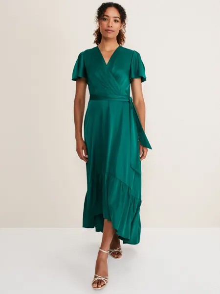 Атласное платье миди Phase Eight Nancie, драгоценно-зеленый