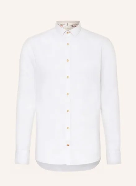 Рубашка обычного кроя с льном Colours & Sons, белый
