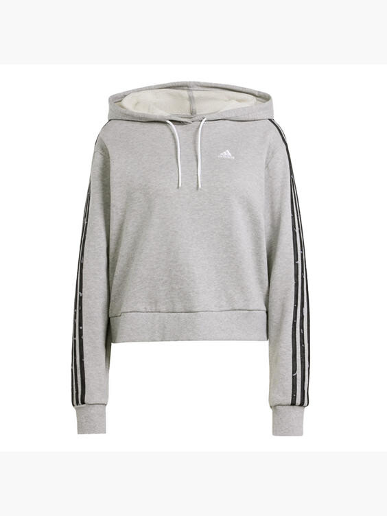 Свободное худи с 3-полосным животным принтом Essentials Adidas, серый