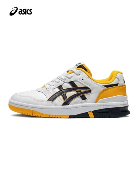 Кроссовки спортивные Asics в стиле ретро, белый / желтый