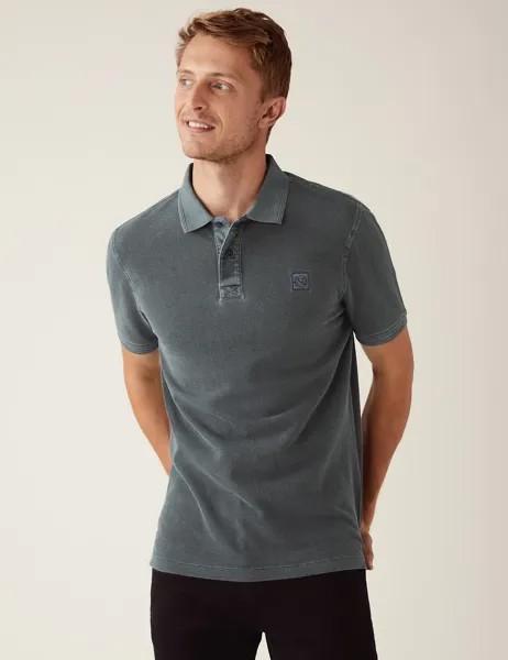 Рубашка-поло из чистого хлопка Marks & Spencer