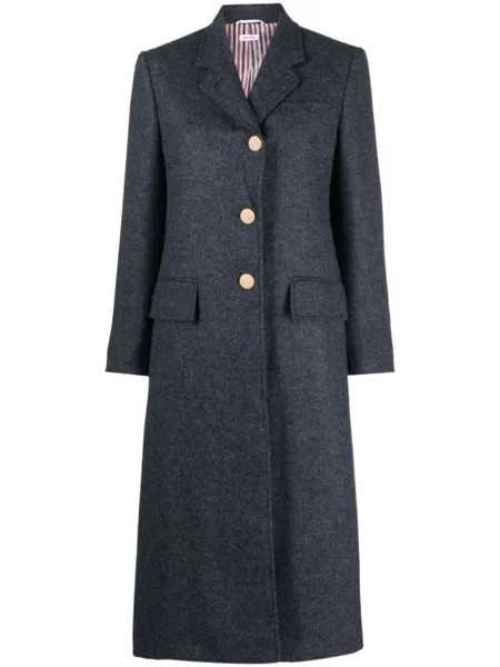 Thom Browne шерстяное однобортное пальто, синий