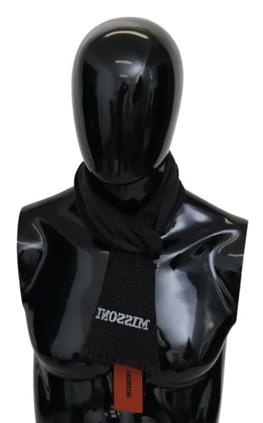 Шарф MISSONI, серый шерстяной трикотаж, унисекс, шаль с бахромой на шее, 140 x 22 см, рекомендуемая розничная цена 340 долларов США